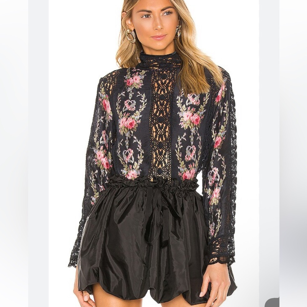 LoveShackFancy Jacque Silk  Top